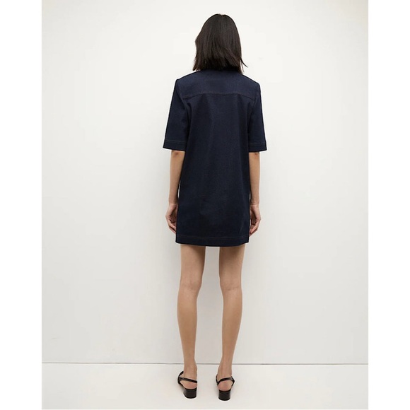 Veronica‎ Beard KOULIS DENIM Mini DRESS gold buttons 12 - Picture 2 of 8